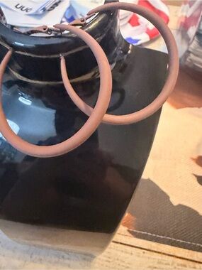 SHEIN Matte Brown Hoop Earrings